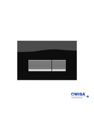 Easy-Touch Wisa Vivente F390-400 Black Glass Chrome Control Panel for Concealed Cisterns