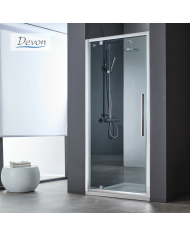 Cabin Opening Entrance Door Clear Crystal Devon Flow Pivot Chrome 90x195 Clean Glass