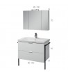 Bathroom Furniture Marcella MDF White Lacquer 100 cm base, sink, mirror-cupboard