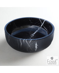 Νιπτήρας Επιτραπέζιος Μαρμάρινος Fossil Thalo Marble Marquina Nero Ø 39 εκ. (DR 39-400)