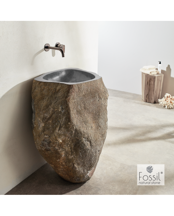 Fossil Riverstone Vero Natural Stone Washbasin Ø 40-75 cm (RP 90)
