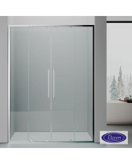 Cabin Sliding Entrance Door Transparent Crystal with Nanotechnology Devon Elli Slider Chrome 160x200cm