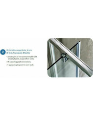 Cabin Sliding Entrance Door Clear Crystal Devon Flow Slider Clean Glass 2+2 Chrome (180Χ195)