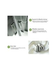 Cabin Sliding Entrance Door Clear Glass Axis Slider 2+2 Chrome Clean Glass (160x185)