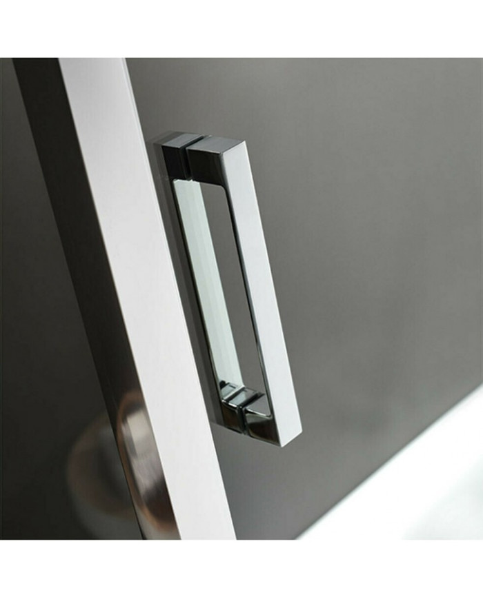 Cabin Sliding Entrance Door Clear Glass Axis Slider 2+2 Chrome Clean Glass (180x185)