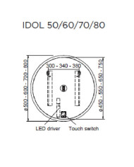 Καθρέφτης Μπάνιου Φωτιζόμενος Led Στρόγγυλος Luminor Idol Ø50 εκ.