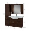 Bathroom Furniture Extra Walnut 100-105 cm Plywood lined with Oak and Solid doors Base, mirror-cupboard, Column: