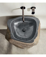 Fossil Riverstone Vero Natural Stone Washbasin Ø 40-75 cm (RP 90)