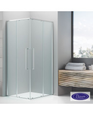 Cabin Sliding Entrance Door Transparent Crystal with Nanotechnology Devon Elli Slider Chrome 110x200cm