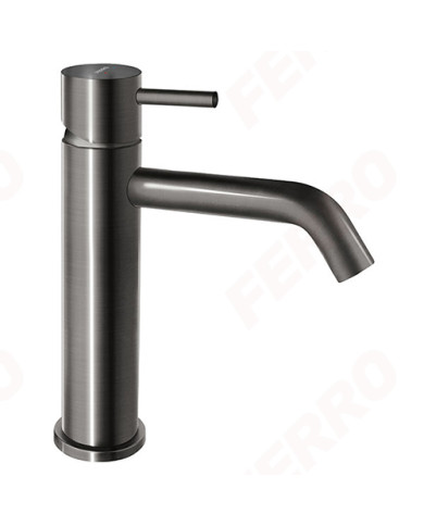 Μπαταρία Νιπτήρα Χαμηλή Ferro Ciriculus Gun Metal PVD με Βαλβίδα Clic-Clac (BCK2GM)