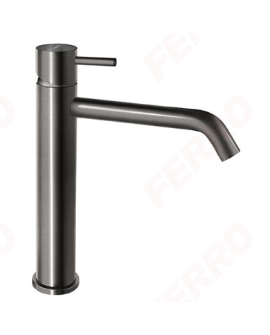 Μπαταρία Νιπτήρα Ψηλή Ferro Ciriculus Gun Metal PVD με Βαλβίδα Clic-Clac (BCK2LGM)