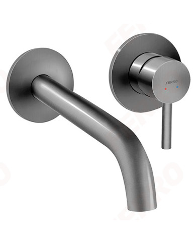 Μπαταρία Νιπτήρα Eντοιχιζόμενη Ferro Ciriculus Gun Metal PVD (BCK3PAGM)