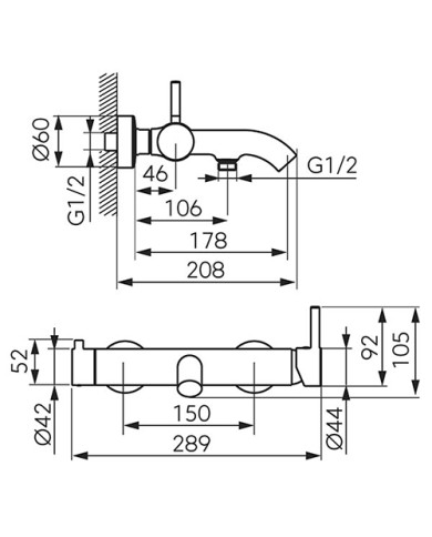 Μπαταρία Λουτρού Αναμεικτική Ferro Ciriculus Gun Metal PVD με Τηλέφωνο Ντους, Σπιράλ & Βάση (BCK11GM)