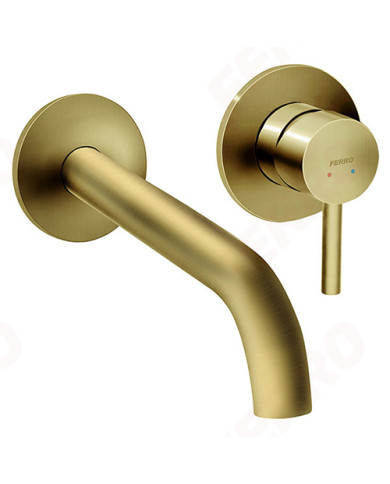 Μπαταρία Νιπτήρα Eντοιχιζόμενη Ferro Ciriculus Gold Brushed PVD (BCK3PABG)