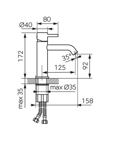 Μπαταρία Νιπτήρα Χαμηλή Ferro Ciriculus Chrome με Βαλβίδα Clic-Clac (BCK2)