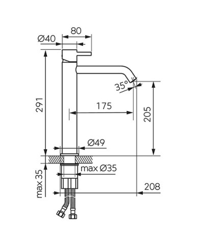 Μπαταρία Νιπτήρα Ψηλή Ferro Ciriculus Chrome με Βαλβίδα Clic-Clac (BCK2L)