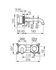 Μπαταρία Νιπτήρα Eντοιχιζόμενη Ferro Ciriculus Chrome (BCK3PA)