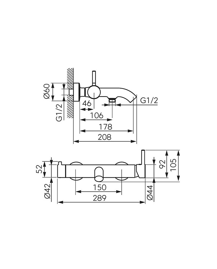 Μπαταρία Λουτρού Αναμεικτική Ferro Ciriculus Chrome με Τηλέφωνο Ντους, Σπιράλ & Βάση (BCK11)