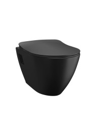 Λεκάνη Κρεμαστή Creavit Razor Black Matt  ( TP 325 NM ) & Κάλυμμα Duroplast Slim Soft Closing Αποσπώμενο