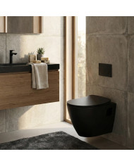 Λεκάνη Κρεμαστή Creavit Razor Black Matt  ( TP 325 NM ) & Κάλυμμα Duroplast Slim Soft Closing Αποσπώμενο