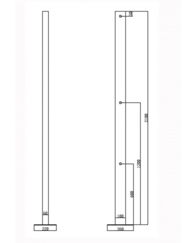 Eolos Karag Outdoor Shower Column 2 Outlets Made of 18/10 Stainless Steel Inox Height 210 cm (No Water Mixing)