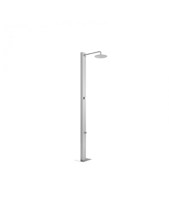 Eolos Karag Outdoor Shower Column 2 Outlets Made of 18/10 Stainless Steel Inox Height 210 cm (No Water Mixing)