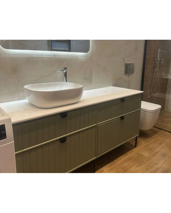 Mabo Olivia Bathroom Furniture from Marine Plywood with Special Treatment, Stand, Corian Lid, Sink, Mirror