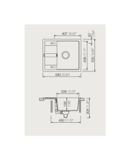 Schock Cristalite Manhattan Concrete Single Bowl Undermount Sink with Apron 78x50cm