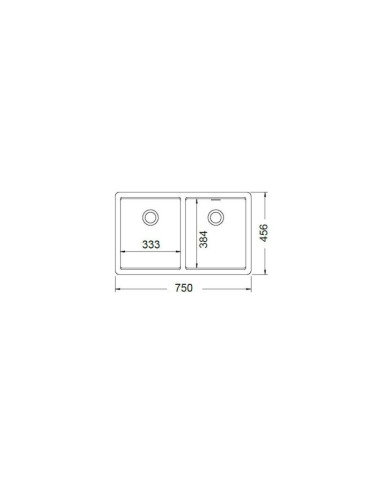 Schock Cristalite Manhattan Nero Undermount Sink Two Bowls 75x45.6cm.