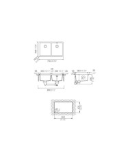 Schock Cristalite Manhattan Concrete Undermount Sink Two Bowls 75x45.6cm.