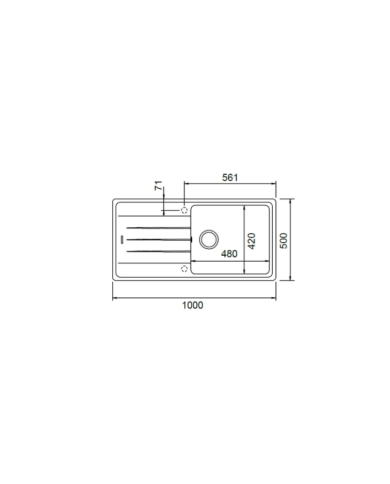 Schock Cristalite Element SuperWhite Reversible Single Bowl Sink with Apron 100x50cm