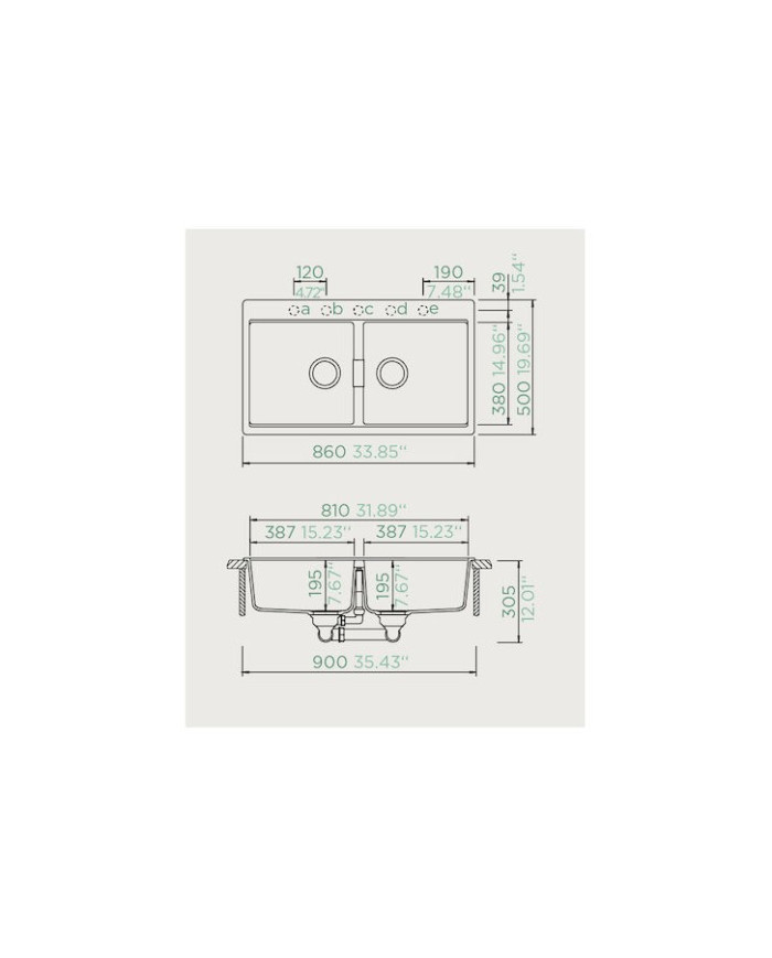 Νεροχύτης Γρανίτης  Ένθετος Schock Cristadur Polaris Mono 86x50cm
