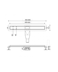 Floor Drain Shower Channel 60cm Cora Inox Rose GoldPVD Flat Linear (82060-811)
