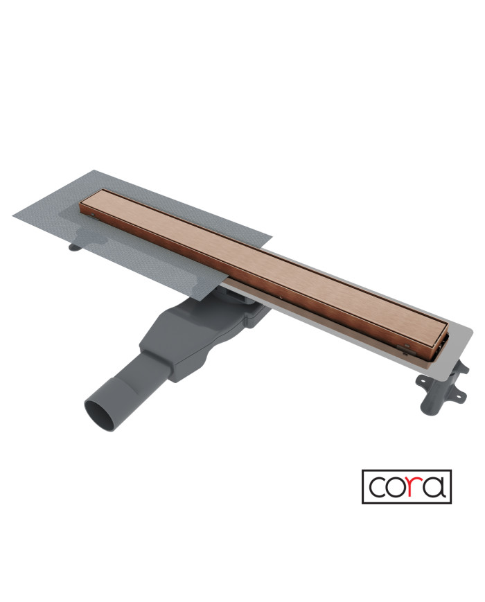 Floor Drain Shower Channel 60cm Cora Inox Rose GoldPVD Flat Linear (82060-811)