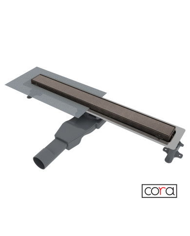 Floor Drain Shower Channel 60cm Cora Inox Black Brushed PVD Flat Linear (82060-811)