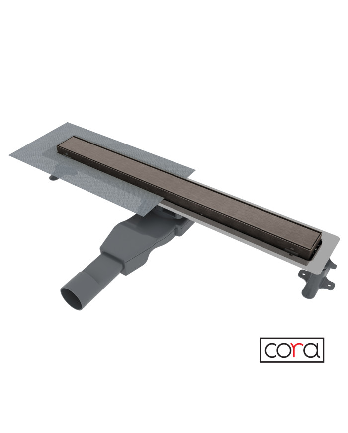 Floor Drain Shower Channel 60cm Cora Inox Black Brushed PVD Flat Linear (82060-811)