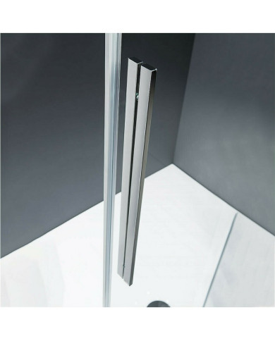 Sliding Corner Entry Shower Enclosure Clear Crystal Devon Flow Corner Entry Chrome 80x80x195 Clean Glass