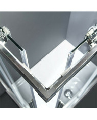 Sliding Corner Entry Shower Enclosure Clear Crystal Devon Flow Corner Entry Chrome 80x80x195 Clean Glass