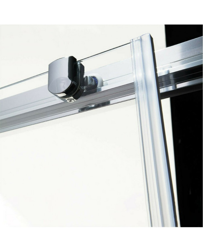 Sliding Corner Entry Shower Enclosure Clear Crystal Devon Flow Corner Entry Chrome 80x80x195 Clean Glass