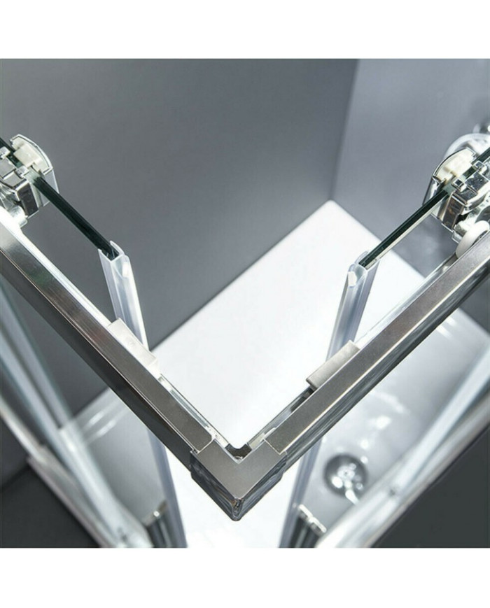 Sliding Corner Entry Shower Enclosure Clear Glass Devon Flow Corner Entry Chrome 90x90x195 Clean Glass