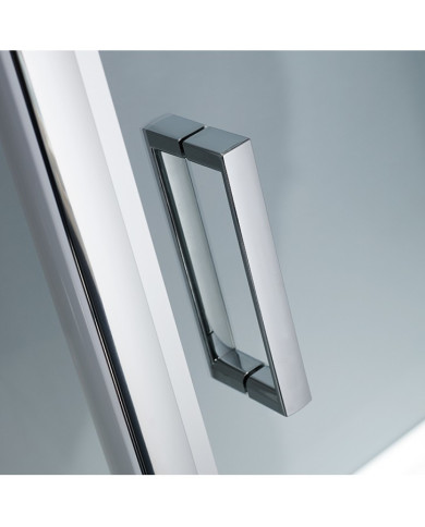Square Sliding Corner Entry Shower Cabin Crystal Screen Printing Starlet Corner Entry Stripes Chrome 70x70x180