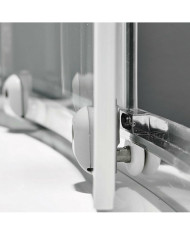 Square Sliding Corner Entry Shower Cabin Crystal Screen Printing Starlet Corner Entry Stripes Chrome 70x70x180