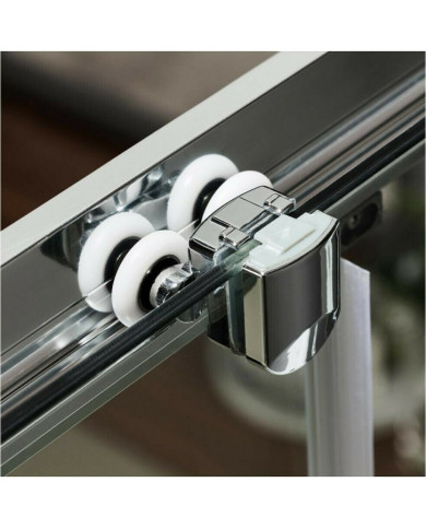 Sliding Corner Entry Shower Cabin Axis Corner Entry Chrome with Clear Clean Glass 100x70x185