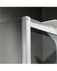 Square Sliding Shower Cabin with Corner Entry Axis Corner Entry Chrome with Clear Clean Glass 110x110x185