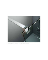 Devon Iwis Walk-In Chrome Fixed Shower Partition Panel with Clear Clean Glass 100x200