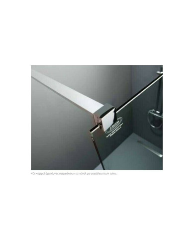 Σταθερό Διαχωριστικό Πάνελ Ντουζιέρας Devon Iwis Walk-In Chrome με Διάφανο Κρύσταλλο Clean Glass 140x200