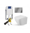 Creavit Set (SET 5001-100) Hanging Rim-Off Basin & Wall Mount (GR5001) & Crhome Button (GP9004.00) & Cover