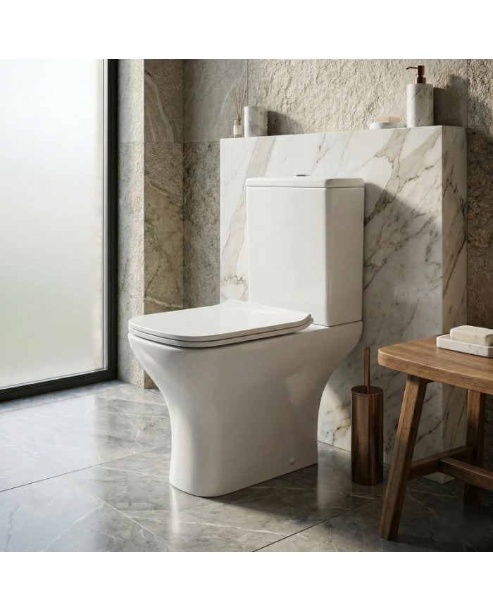 Tema Sprint Rimless Floor-Mounted Toilet Set 60cm H.P. Backsplashes With Cistern-Cover-Mechanism (SPR 3160)