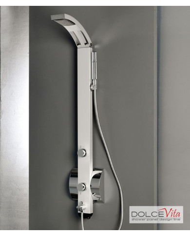 Στήλη  Ντους Dolce Vita Idea-100 Spout Satin Θερμομικτική από μασίφ Αλουμίνιο 3 Εξόδων  Ύψος 136,4cm