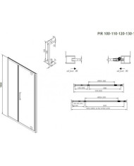 Devon Primus Pivot Shower Enclosure with Hinged Door, Clear Glass, Chrome, 140 (137-141x195), Clean Glass Coating